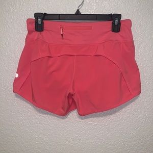 coral lululemon shorts